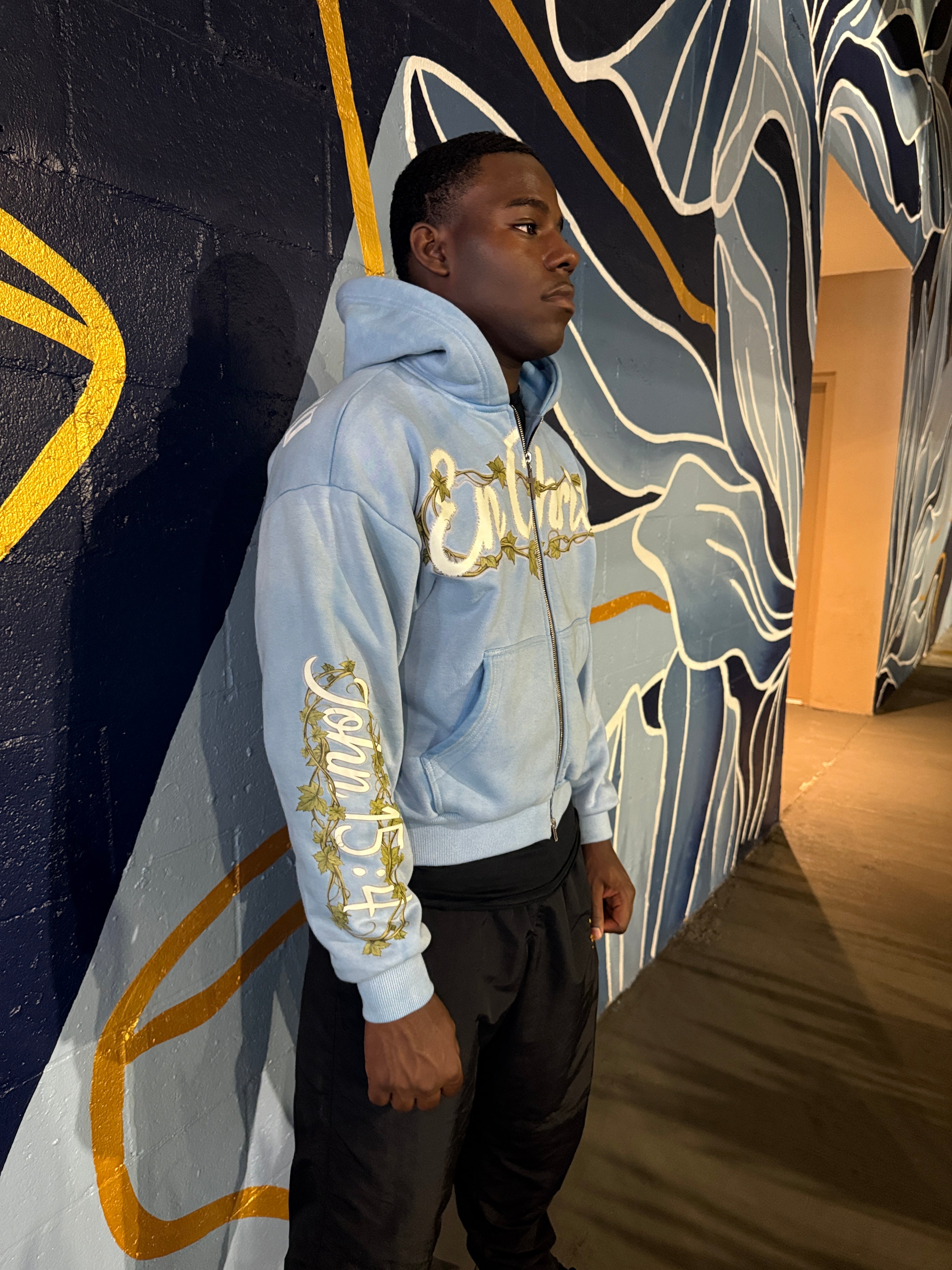 'John 15:4'- Powder Blue